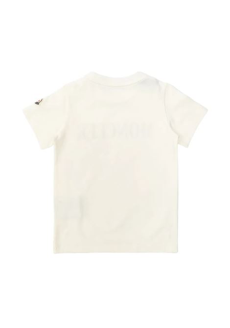 T-Shirt Bianca Con Logo Bicolore MONCLER ENFANT | 951-8C00013 89AUMF01